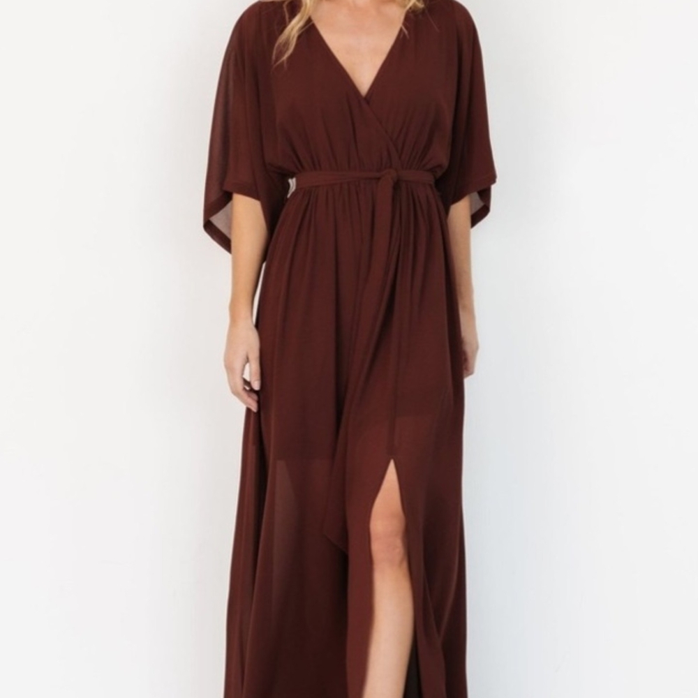 Baltic Born Kia Kimono Maxi Dress In Mahogany, XL